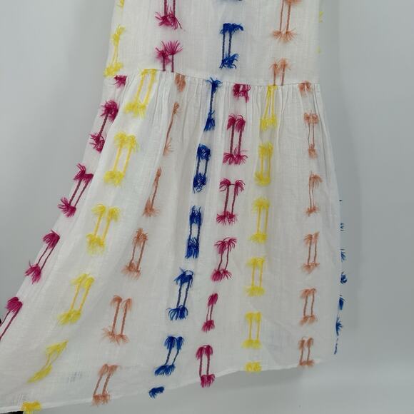 LOU & GREY Fiesta Fringe Cami Mini Dress XS Colorful White Loft Ann Taylor NWT - Picture 4 of 11